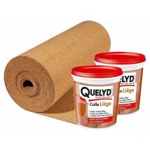 Kit Rouleau de liège pressé ultra haute densité 235kg/m2 Format 1mx10m – Ep10mm avec colle incluse - rouleau(x) de 10m²