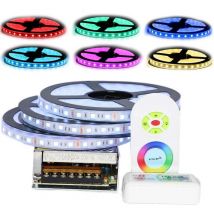 Sysled - Kit ruban Professionnel 5050 - 60 LED/m - 15 mètres ( 3 x 5 mètres ) rgb étanche (IP67) avec contrôleur radio et transformateur Longueur: 15