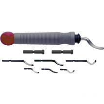 Exact - 60003 - Set sbavatori, impugnatura universale, a 7 lame (2,6/3,2/6,0 mm), forme assortite con adattatore incluso