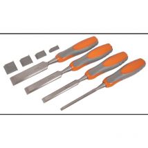 Kit scalpello in legno con lame in acciaio temprato da 6.5, 13, 19 e 25 mm di larghezza Avit AV10010