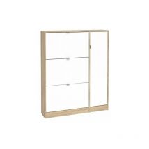 Tvilum - kit scarpiera 3 ribalte +1 anta 102X24X125 rovere bianco