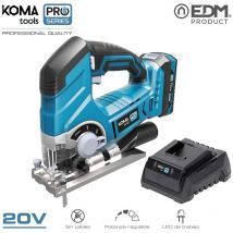 Koma Tools - E3/08785 ensemble de scie sauteuse 20V avec 1 batterie 2.0A. et chargeur 08772. 23x21.5cm pro series battery