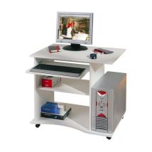 Mini ufficio con ruote bianco, 80x75x50 cm