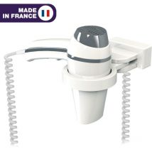 JVD - Sèche-Cheveux Clipper blanc + Support universel - Matériel professionnel