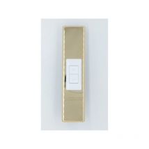 Kit senza viti a vista, placca universale + pulsante momentaneo Vimar Plana Oro Lucido\Bianco