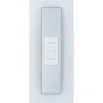 Kit senza viti a vista, placca universale + pulsante stabilizzato Vimar Plana Argento satinato\Bianco