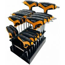 Kit serie 18 chiavi a brugola esagonali con testa sferica e torx con impugnatura