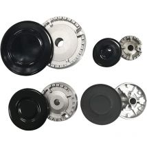Kit Serie Completa Cappellotti + Spartifiamma 8 pezzi, 4 Fuochi per Piani Cottura e Fornelli Ariston Hotpoint Indesit Nardi di Altissima Qualità