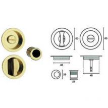 Kit serratura per porte scorrevoli b.tondo cr. satinato - MM.50 frontale con incontro oro luc. (E0262S40)