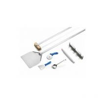 Kit set 7 pz pizza fatta in casa lungh. 120 cm acciaio alluminato Made in Italy