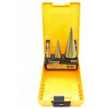 Kit Set Fresa Per Metallo Ferro a Gradini Scalini Conica hss Allargafori Punta