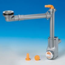Kit siphon pour évier de cuisine avec évacuation mini basket gattinara, sortie Ø50 Lira Spa zio 1NT 9.1289.18 Gris