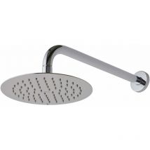 Kiamami Valentina - kit soffione doccia rotondo 20CM con braccio cromato tondo