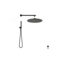 Kit soffione tondo seven Nero Opaco Matt Metaf