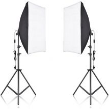 Kit softbox pour photographie de studio, comprenant une softbox 50x70cm2 + un trépied en métal 2M2, adapté à la diffusion en direct de photos, de