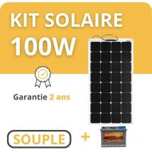Kit Solaire Souple + Batterie - Camping Car / Bateau / Tiny House 100W
