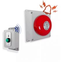 Kit sonnette sans-fil avec cloche - Haute-résistance / 800m / 1 bouton pro autonome sur piles (Gamme protect 800)