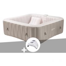Infinite Spa - Kit spa gonflable Elite carré Bulles 2 places + Porte verre
