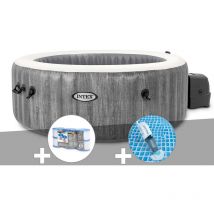 Intex - Kit spa gonflable PureSpa Baltik rond Bulles 4 places + 6 filtres + Aspirateur