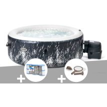 Intex - Kit spa gonflable PureSpa Galaxie rond Bulles avec led 4 places + 6 filtres + Kit d'entretien