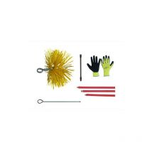 Kit Spazzacamino Pulizia Canne Fumarie 12 Metri con Scovolo in nylon 15 cm con Guanti in omaggio