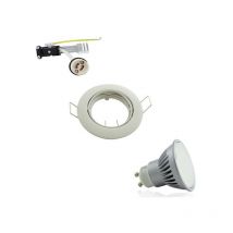 Polar Lighting - Kit Spot Encastrable Orientable Blanc led GU10 7W 60W Blanc Naturel 4100K