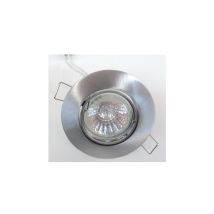 Kit spot encastré ø 91mm alu brossé orientable avec lampe halogène 50W GU5.3 12V et transfo tbt smartup seet 7296A