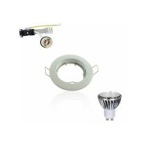 Kit led GU10 cob 5W equivalente 50W Bianco caldo 2700K fisso bianco