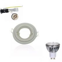 Kit Spot led GU10 5W cob équivalent 50W Dimmable Rond blanc orientable perçage 80mm SUP-6015 - Blanc Neutre