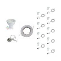 Kit Spot led GU10 encastrable 8W Orientable Rond Blanc (Pack de