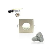 Kit Spot LED GU10 étanche 4W carré blanc lumière 35W Blanc Chaud 2800K
