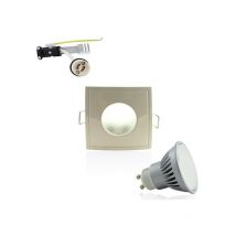 Kit Spot led GU10 étanche 6W carré blanc lumière 50W blanc chaud 2700K