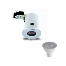 Kit Spot led RT2012/BBC Finition Alu Brossé GU10 5W équivalent 40W - Blanc Chaud 2700K