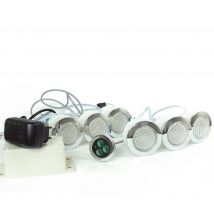 Steamtec - Kit Spots 68mm ø rgb ip68 étanche encastrable + bouton, système de contrôle de spots et transformateur