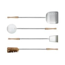 Rossofuoco - Kit strumenti da quattro pala, palino, paletta, spazzola - Per carrello modulare multiuso