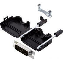 Encitech - Kit embase sub-d mâle Nombre de pôles: 26 DPPK15-BK-HDP26-K 6355-0011-02 180 ° fût à souder 1 set