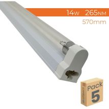 Led Atomant Sl - Kit Support et Tube T5 led Ultraviolet (uvc Germicide) 265nm 14W 570mm. Lot de 5 u.