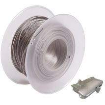 kit suspension - câblette - 1.5 mm x 50 mètres - avec 25 verrous - bizline 720407
