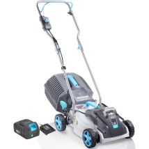 40V 32cm Cordless Lawnmower, Brushless Battery Lawn Mower with 2-in-1 Mulch and Catch 30L Grass Bag & 5-level Central Cutting Height, including 1pc