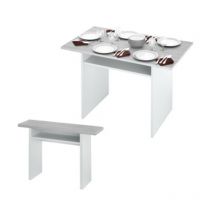 Kit Tavolo Consolle Cm.35/70x120x75h Bia/ceme Fores Habitat