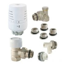 Kit termostatico T302 completo di staffa universale in ottone bianco Somatherm For You