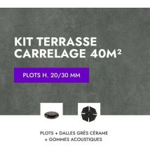 Kit Terrasse carrelage 40m² - Aspect Béton Lissée Glocal Classic - 60x60 cm - Mirage - 20/30 mm