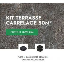 Kit Terrasse carrelage 50m² - Aspect Pierre Quarziti - 60x60 cm - Mirage - 8/20 mm