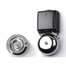 Scs Sentinel - Timbre y botón con cable con diseño tradicional, RetroBell + PushBell, CFI0024