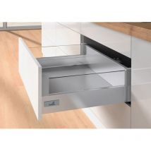 Kit tiroir hauteur 144 avec habillage designside verre - Décor : Anthracite - Longueur : 260 mm - HETTICH