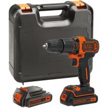 Black&decker - Kit Trapano Avvitatore a Percussione Black+Decker con 2 batterie e accessori bdchd 18 s 2KA