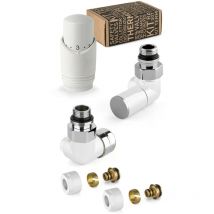 APM - Kit vanne décorative blanc et chrome avec vanne thermostatique à gauche 130KB 015 m 16 12 blanc