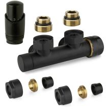 APM - Kit vanne thermostatique carrée h noire avec adaptateur pour tube cuivre 343KNN 015 r 12 Noir