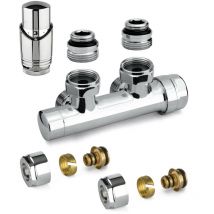 APM - Kit vanne thermostatique h carrée couleur chrome avec adaptateur pour tubes multicouches 343KC 015 m 16 12 Chromé