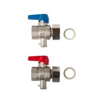 Kit vannes à boisseau sphérique Femelle 1" (26/34) - Écrou libre Femelle 1" (26/34) - Avec raccord pour sonde M10x1 - Watts